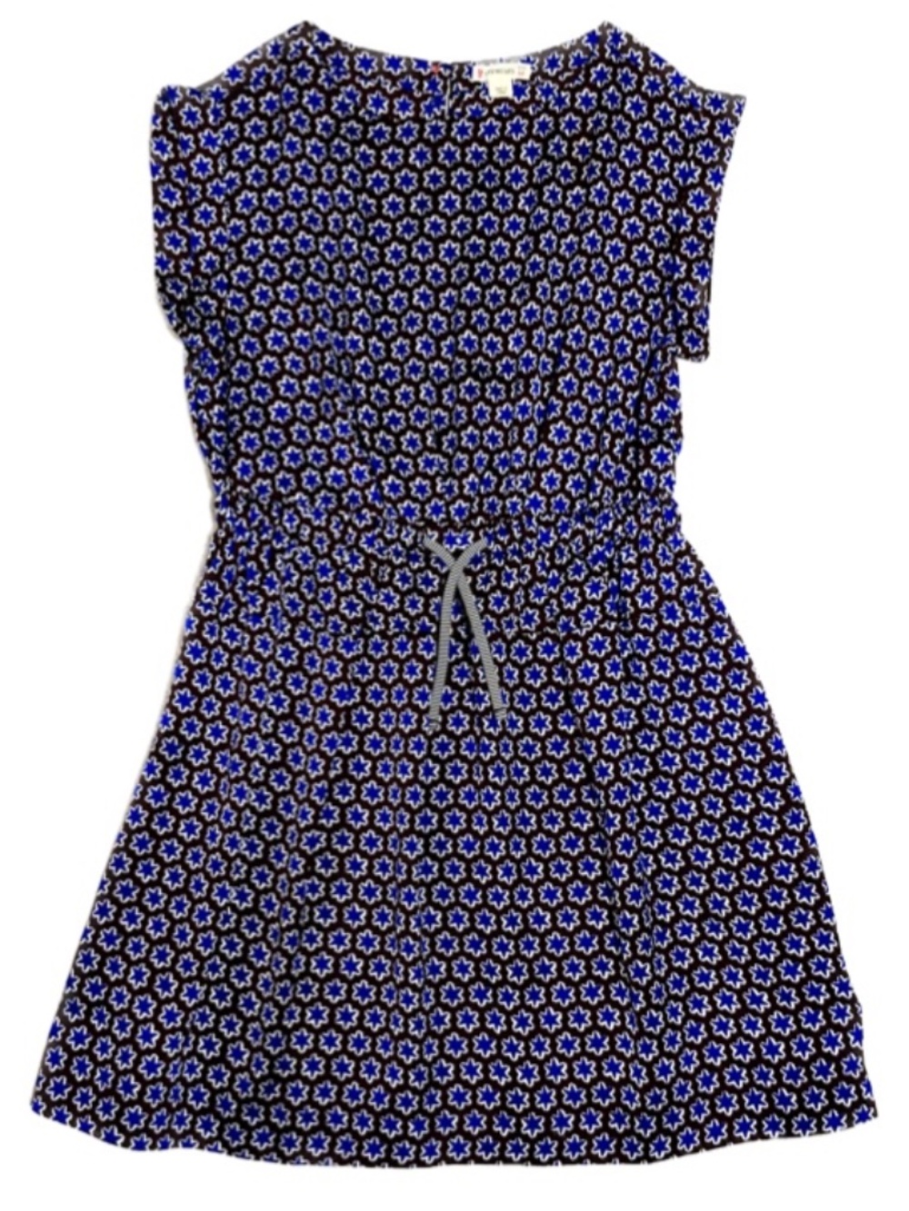 Crewcuts Blue and Brown Star Drawstring Waist Dress Size 14